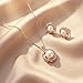 Mariell Freshwater Pearl Wedding Necklace Earrings Set for Brides, Bridesmaids, Birthday Gift