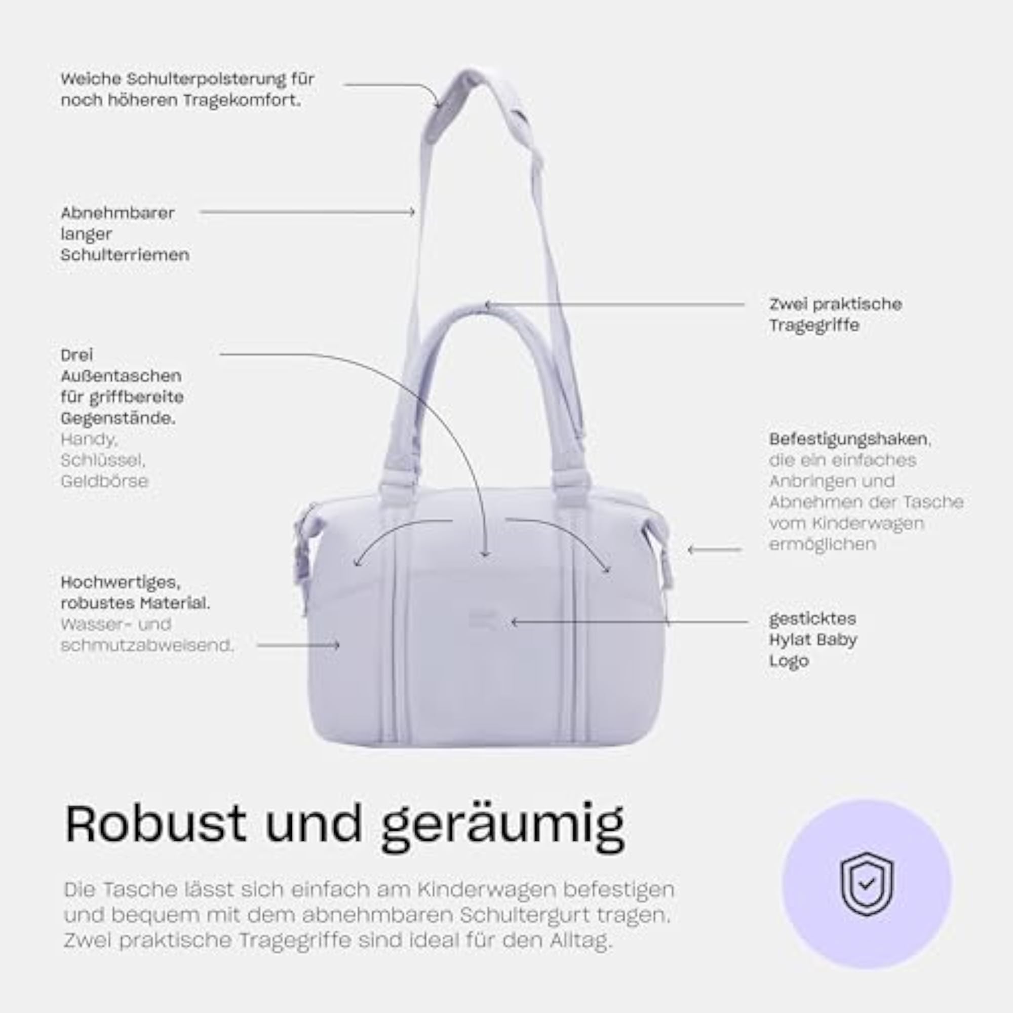 Lightweight Versatile Changing Bag, Padded Compartment