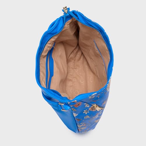Image of Caprese Fiorella Hobo LargeBlue Shoulder Bag for Women| Stylish, Versatile Handbag for Everyday Use | Perfect for Casual Outings, Work| Spacious Design with Comfortable Adjustable & Detachable Strap