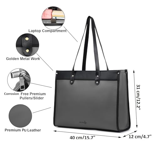 Image of K London Vegan Leather Handbag For Women-Girls | Satchel Bag for Womens | Fit Upto 15 Inch Laptop | Shoulder Bag | Ladies Purse | Tote Bag With Top Double Handle Handbag For Women