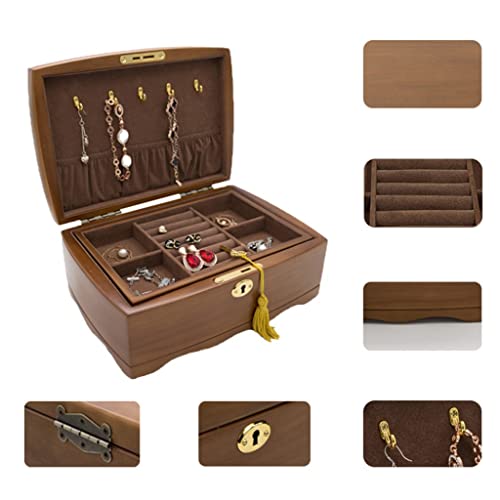 Boîte à bijoux en bois anti-nœud | Solution de voyage avec support colliers et bagues - 6