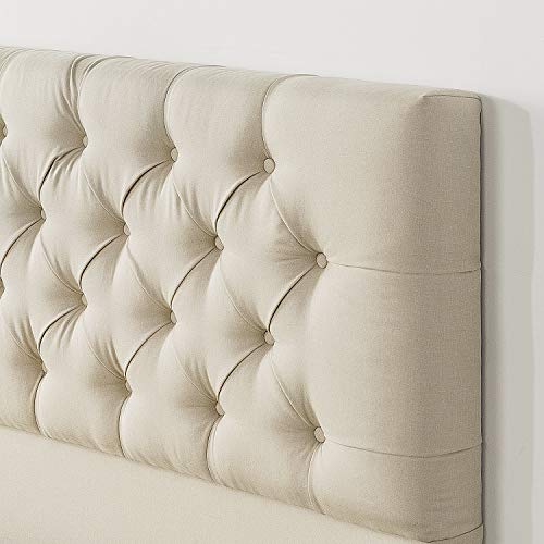 Zinus Misty Upholstered Platform Bed Frame / Mattress Foundation / Wood Slat Support / No Box Spring Needed / Easy Assembly, Taupe, Queen #TOP4