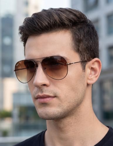 Image of Fastrack Tees Brown Aviator Sunglasses for unisex