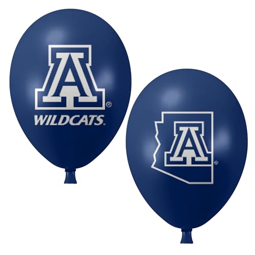 Arizona Wildcats Balloons 10 Pack 11 Official Licensed Logos Helium Quality Latex Balloons Perfect for College Football Team Celebration Decorated Front and Back by Westrick