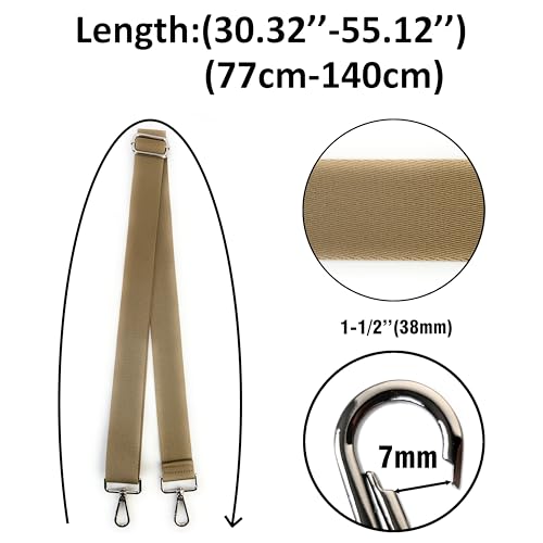 Image of Purse Strap Replacement for Crossbody Bags & Handbags | Premium Webbing with Silver Hardware Clip-On Installation Adjustable Length Comfortable Wide Guitar Style Strap