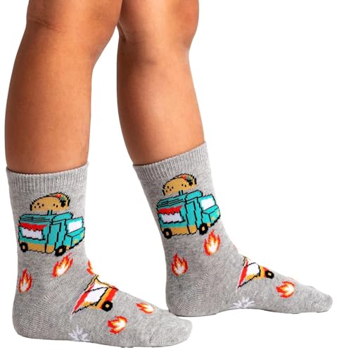 Sock It To Me, Boys Crew Tacosaurus Socks, One Size, (3-Pack)4