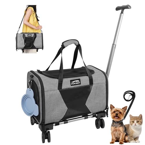Airline Approved Cat Carrier with Aluminum Trolley