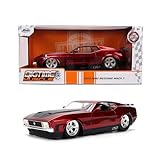 Jada Toys Bigtime Muscle 1:24 1973 Ford Mustang Mach 1 Die-cast Car – Opening Doors, Hood, Trunk, Rubber Tires(Candy Red)