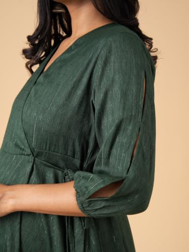 Image of The Mom Store Maternity and Nursing Wrap Dress for New Mom | Pre and Post Pregnancy Wear for Womens | Trendy Stylish Printed Friendly Dresses for Women | Comfortable
