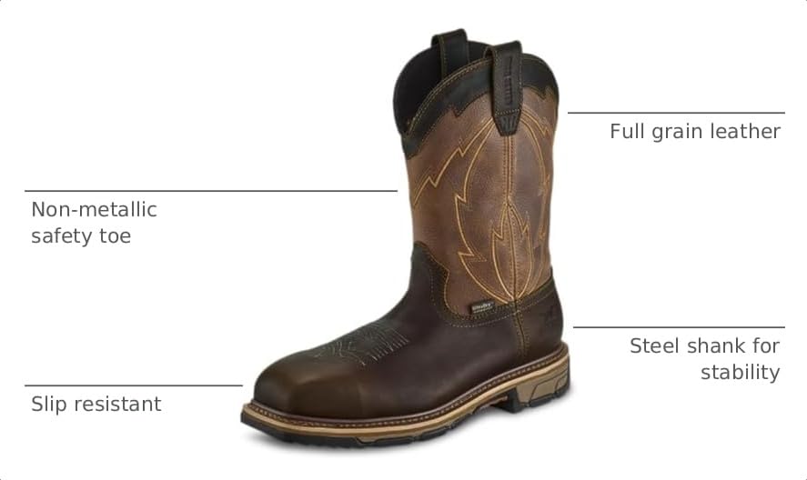 Image of Irish Setter Marshall 11 inch Mens Non-Metallic Toe Work Boot, Brown, 8.5 W