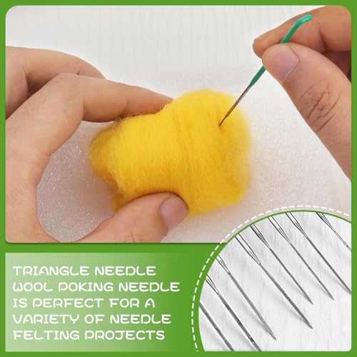 Image of Mayboos 35 Pcs Color Coded Needle Felting Needles,Wool Felting Supplies | 4 Types Star, Twisted, Cone, Triangular Felting Needles Wool Felting Needles Tool Kit with Needle Box