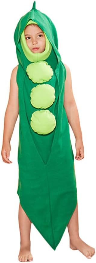 STIOEDYUAN Pea Pod Costume for Kids Funny Fruits Veggies Food Halloween Costume Party Slip On One Piece Outfit Cosplay - Image 6