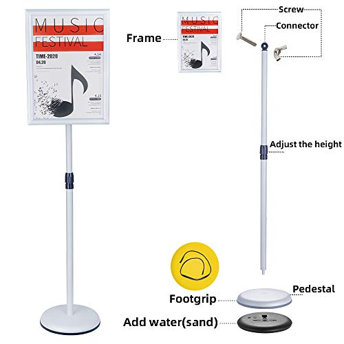 Sign Stands Aluminum Guide Signage Guide Vertical Advertising Billboard Welcome Poster Licensing Display Water Stand Sign Holder (Silver, 11x17inches)