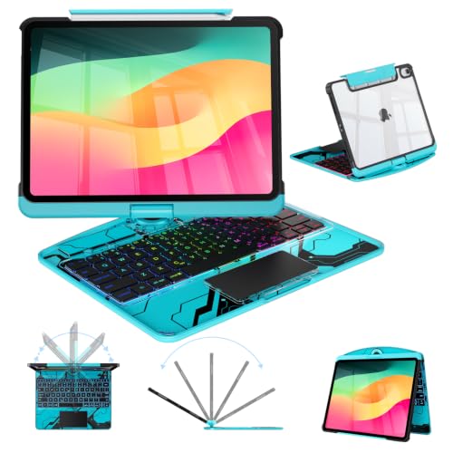 iPad Air 11/Pro 11 1st/2nd/3rd/4th�p�N���A���C�����X�L�[�{�[�h�P�[�X�A�u���[�B | iPad Air 11�C���` M4/M3/M2 & Air 5/4th Gen 10.9�C���` �}���`�^�b�`�g���b�N�p�b�h 7�F�o�b�N���C