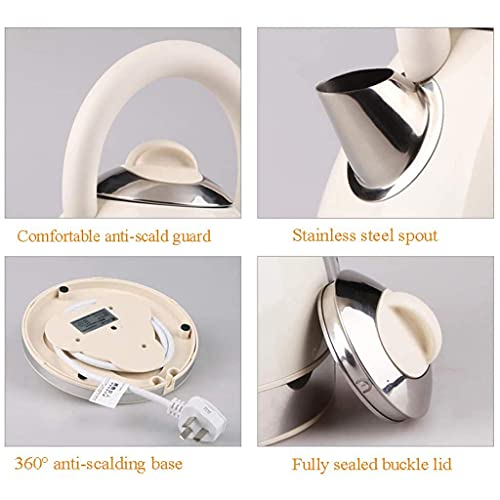 HIGHKAS Wasserkocher für Tee und Kaffee mit Edelstahlmaterial 2000W Creme, 1.7L – Bild 3