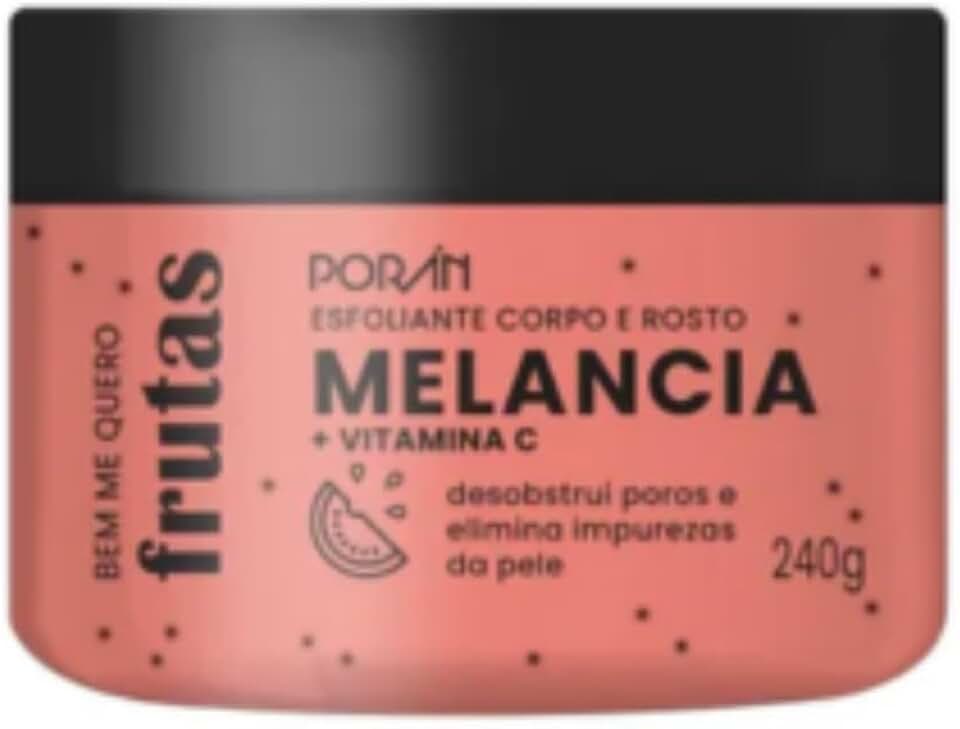 Esfoliante Melancia Poran 240g - Corporal e Facial, Pele Macia e Sedosa, PR200