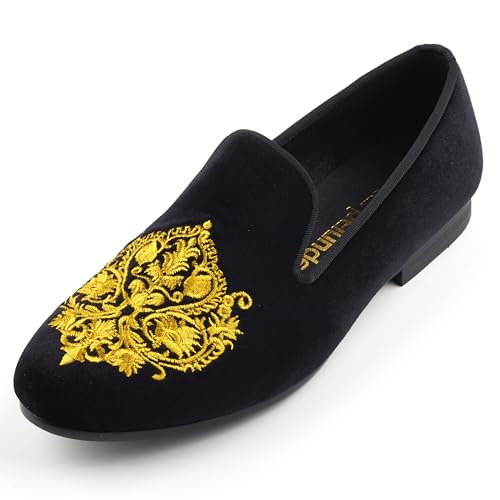 Men Dress Wedding Shoes Luxury Embroidery Velvet Tuxedo Loafers