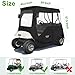 10L0L Golf Cart Driving Enclosure 2 Passenger for EZGO TXT/RXV 2 Door with Heavy Duty Zipper, 600D Golf Cart Rain Cover Driving Covers with Roll-up Windshield, 4-Sided Clear Window