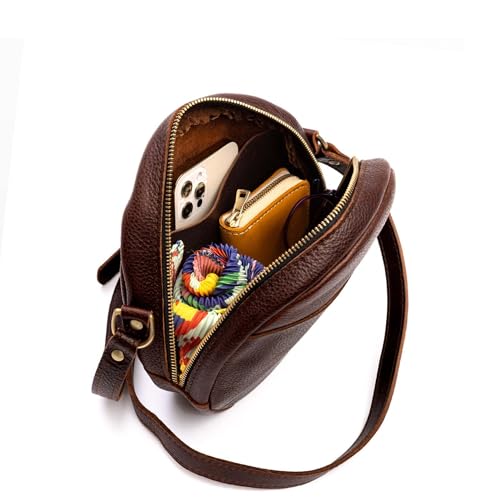 Image of Portland Leather Goods Circle Crossbody Bag for Women - Handmade from the Finest Full-Grain Hides