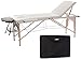 Produktbild H-ROOT 3 Zonen Massagetisch Leichtes tragbares Couch Bett Sockel Therapie Tatoo Salon Reiki Healing Schwedische Massage 13.5KG (Sahne)