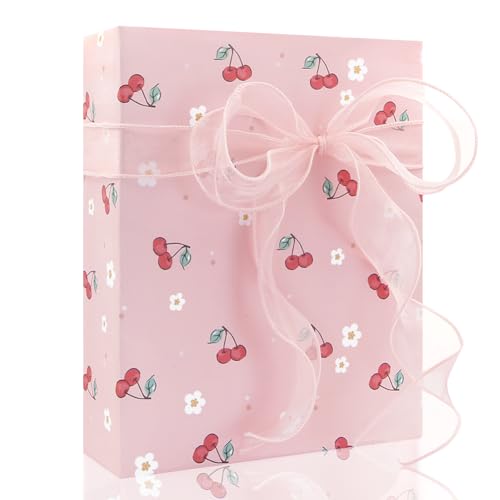 Cerise rouge douce lot de 4 feuilles de papier cadeau pour surprendre vos proches