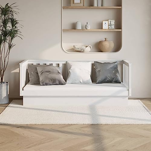 Genérico Diván sin colchón Blanco 75x190 cm Madera Maciza de Pino,Camas y Accesorios,Camas y somieres-821575