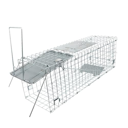 CORHAD 1pc Live Folding Humane Cage for Cats and Galvanized Wire Easy Release for Outdoor Use