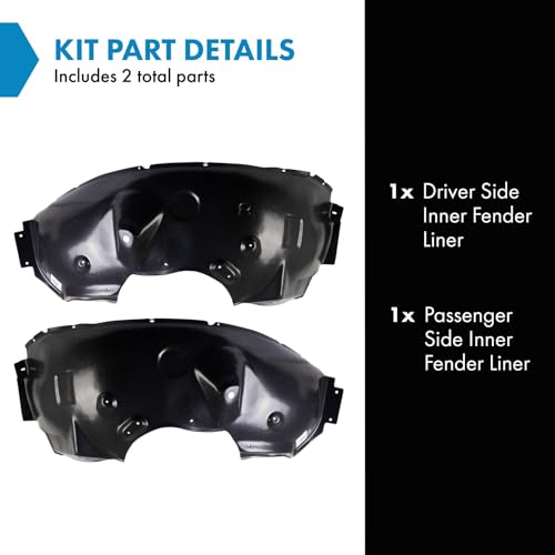 Image of TRQ Inner Fender Liner Set Compatible with 2008-2010 Ford F-250 Super Duty F-350 Super Duty FO1248147 FO1249135