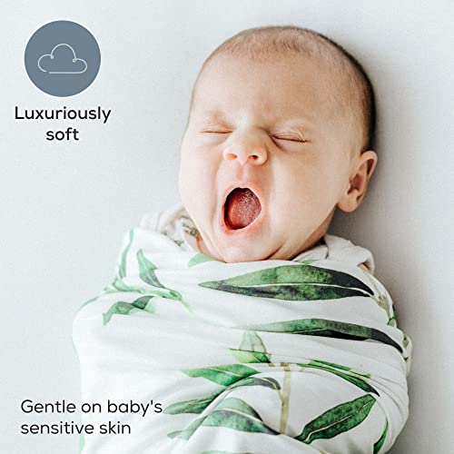 Image of First Landings Newborn Swaddle Set - Baby Swaddles and Matching Headbands for Boys and Girls - Baby Blanket for Newborn Photography, Nursing Covers, Burp Cloths - Olive, 36 inch x 36 inch (Set of 2 Each)