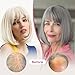 REECHO Human Hair Toppers with Bangs, Thick Hair Volume Topper Hairpiece for Women Real Human Hair Extensions for Daily Wear, Yellow White