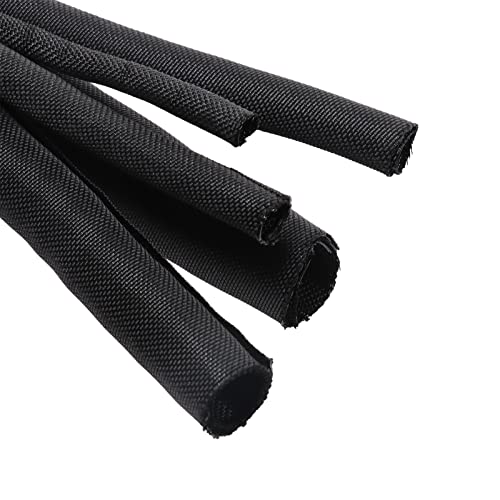 Sonoreboom Braided Wire Loom Mesh Woven Black Split Sleeving for Automotive Wires/Audio Video Cable/Multi-Cable Strings (1/4" - 28 Feet)