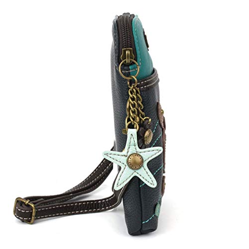 Chala Group Handbags Turtles Cellphone Crossbody Purse, Navy/Teal4