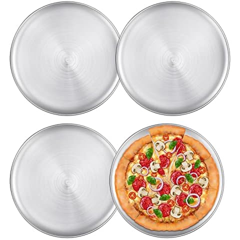 Worldity Pizza-Pfannen 10 Zoll, Edelstahl Pizza-Pfanne, Runde Pizza-Pfanne für Ofen, Lebensmittelqualität Sicher Pizzateller für Kuchen, Kekse Cover