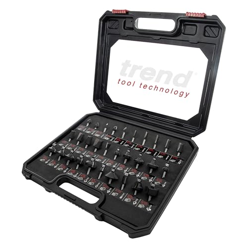 Trend 30 Piece Router Bit Starter Set 1/4 Inch Shank Tungsten Carbide Tipped Aluminium Case Included SET/SS31X1/4TC