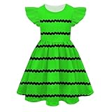 Mädchen Kleider Modische Schöne Freizeitkleider Mädchen Sommer Farbe 3D Digitaldruck süße Persönlichkeit Prinzessin Kleid Fly Ärmel Kleid Mädchen Kleider Hochzeit Einschulung (Green, 14-15 Years)