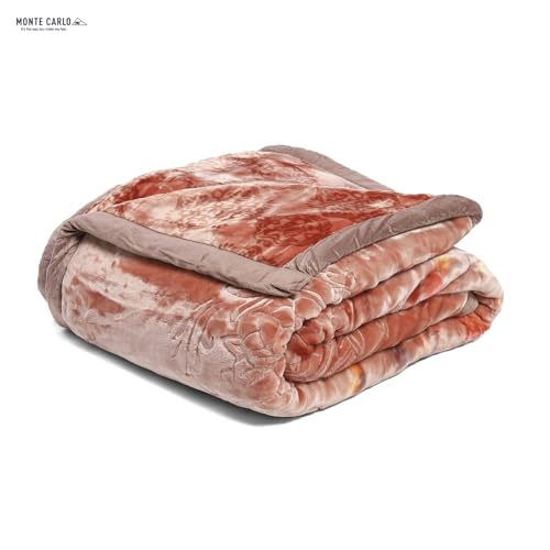 Image of Monte Carlo Heavy Winter Double Bed Blanket Emperor 2 Ply 890 GSM | 4.5 KG (Width 2.20 M X Length 2.40 M) Browm