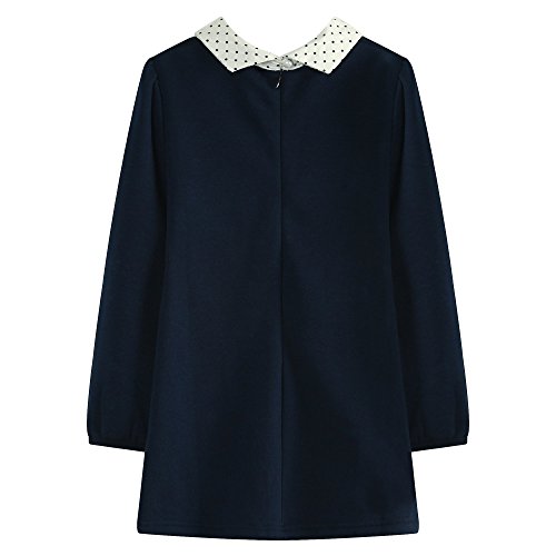 Richie House Girls' Pullover with Rabbit Print and Polka Dot Collar RH14332