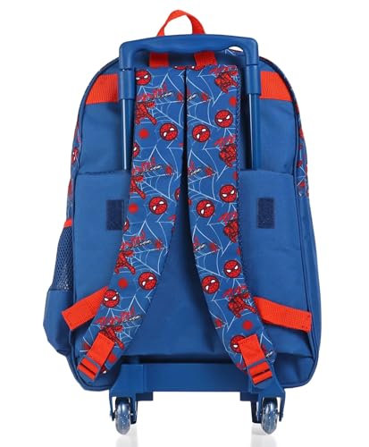 Image of STRIDERS Spider-Man Trolley School Bag for Kids | Durable Comfortable Backpack | Padded Comfortable Straps & Wheels | Ideal for School & Outdoor Adventures | Age 8+ | 18 inches