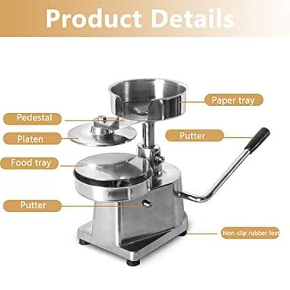 Burger-Maschinen-Maker Burger-Formmaschine Manuelle kommerzielle Burger-Patty-Maker Edelstahl-Patty-Durchmesser 15 cm für persönliche und kommerzielle Lebensmittel Hochleistungspro – Bild 3