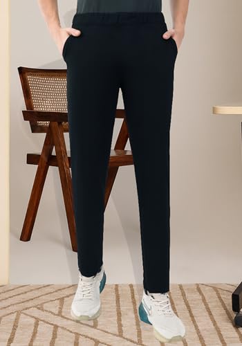 Image of SaintX Men's 4-Way Stretchable Athleisure Pants | Sweat Wicking Fabric | Slim Fit | Active - Sports Wear | Travel, Lounge & Casual Wear | Stylish Back Zipper Pocket | Available in Plus Size (ST06)