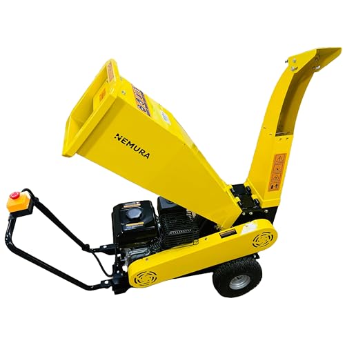 Nemura Broyeur vegetaux et branches thermique 212cc - Capacité de broyage max 50mm - Compact et Performant - Sysème de sécurité - Qualité Professionnelle...