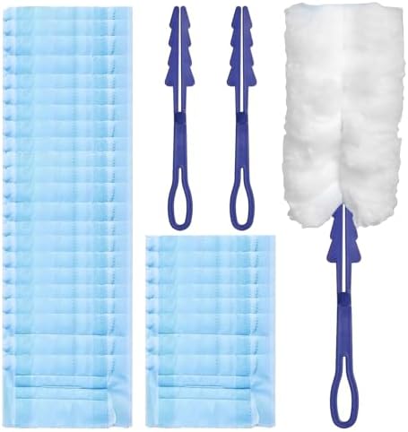 Nicemiya 37-teiliges Staubwedel Set - 360° Staubmagnet Für Swiffer Mit 35 Tüchern & 2 Griffen