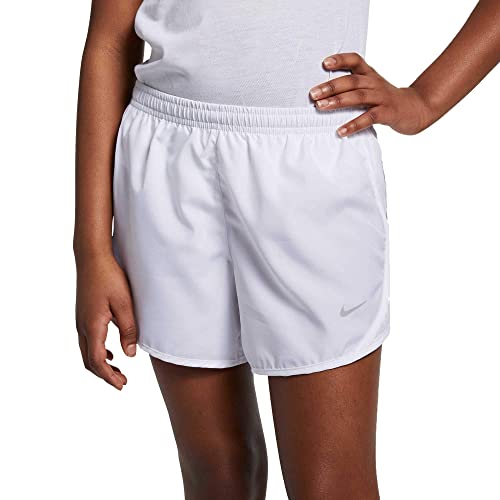 Nike Girl's Dry Tempo Running Short (Little Kids/Big Kids) White/White/White/Wolf Grey Xs (6X Little Kid) #TOP17