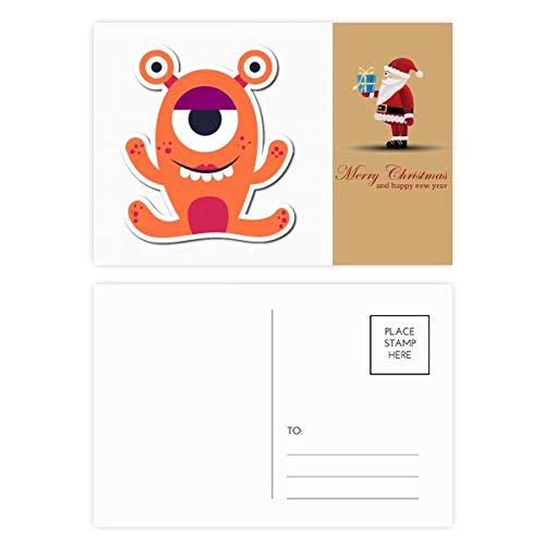 Cartes postales Universe and Alien Orange par 20 avec monstres et Père Noël