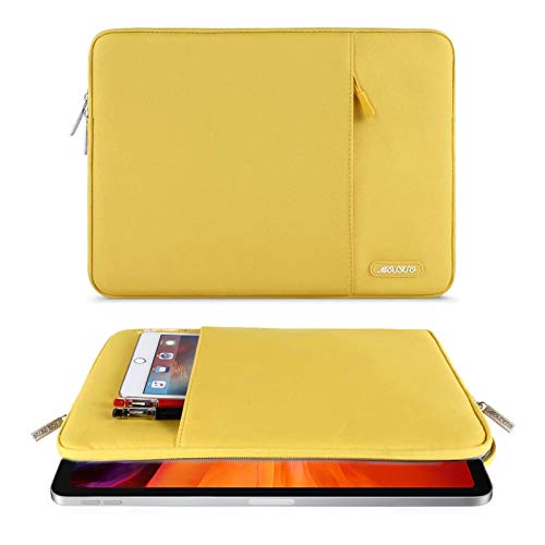 MOSISO-Funda-Protectora-Compatible-con-iPad-Pro-113rd-Gen-M1-5G109-iPad-Air-4102-iPad-87105-iPad-Air-3-iPad-97Surface-GoBolsa-Blanda-de-Tableta-con-Bolsillo-VerticalAmarillo