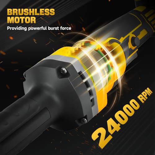 Cordless Die Grinder for Dewalt 20V Battery, 0.24" Precision Chuck Electric Die Grinder, 24000 RPM Brushless Motor, for Rust Removal, Grinding, Polishing, Deburring(No battery) thumbnail 2