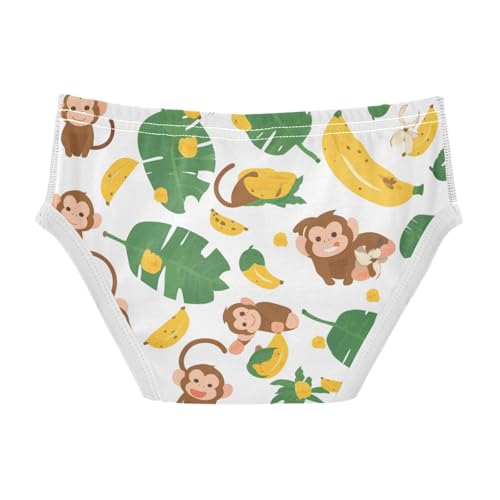 KLL Monkeys Bananas and Palm Leaves Toddler Boys Comfort Athletic Underwear Cute Children Undies2