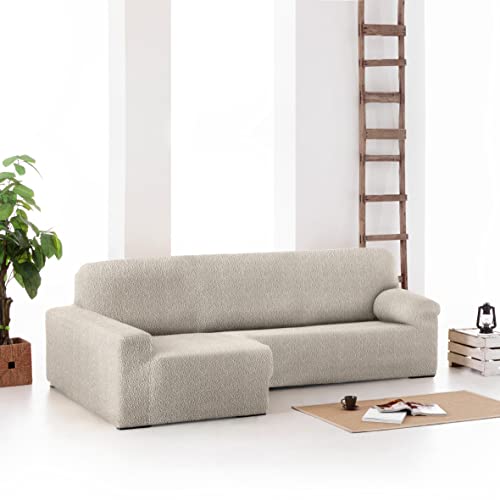 Miniatura 6 de Funda Para Chaise Longue Forma L Tejido Adaptable Spongy Brazo Largo Izquierdo - Color 00 Marfil