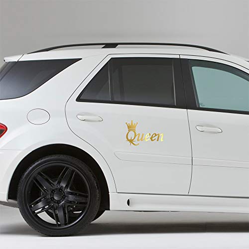 Transparent Decal Stickers Of Queen Crown (Metallic Gold) Premium Waterproof Vinyl Decal Stickers For Laptop Phone Accessory Helmet Car Window Mug Tuber Cup Door Wall Decoration Andauto0H1392Go #TOP1