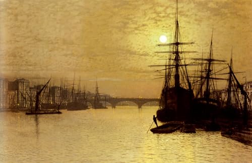 Tableau sur toile de la Tamise sous le pont de Londres pour mur 60x90cm